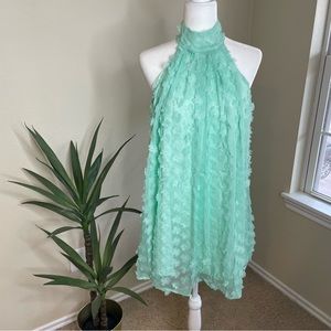 Cute Badgley Mishka Swing Dress Floral Sea Green Size 4